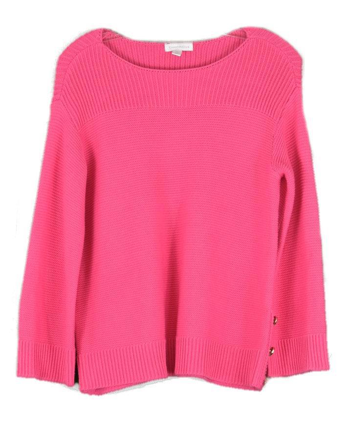 Charter Club - Solid Button Embellished Textured Boatneck Sweater