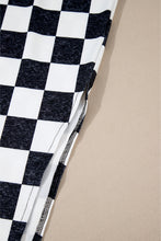 Load image into Gallery viewer, White Checkered Print Side Slit Slim Fit Midi Skirt
