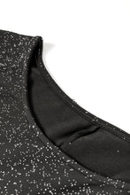 Load image into Gallery viewer, Black Bell Sleeve Shiny Plus Size Mini Dress
