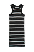 Load image into Gallery viewer, Black Stripe Ribbed Knit Tank Mini Dress
