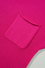 Load image into Gallery viewer, Oatmeal Patch Pocket Ribbed Knit Short Sleeve Sweater
