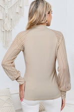 Load image into Gallery viewer, Black Basic Crew Neck Dressy Striped Mesh Long Sleeve Top
