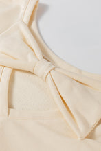 Load image into Gallery viewer, Black Bowknot Plain Round Neck Sweatshirt
