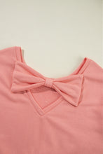 Load image into Gallery viewer, Black Bowknot Plain Round Neck Sweatshirt
