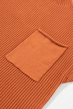Load image into Gallery viewer, Oatmeal Patch Pocket Ribbed Knit Short Sleeve Sweater
