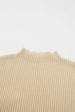 Load image into Gallery viewer, Oatmeal Patch Pocket Ribbed Knit Short Sleeve Sweater
