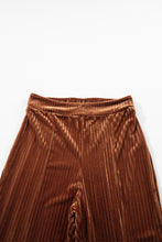 Load image into Gallery viewer, Black Solid Color High Waist Corduroy Flare Pants
