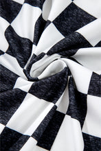 Load image into Gallery viewer, White Checkered Print Side Slit Slim Fit Midi Skirt

