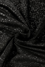Load image into Gallery viewer, Black Bell Sleeve Shiny Plus Size Mini Dress
