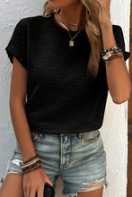 Load image into Gallery viewer, Light Pink Solid Textured Frill Cuffs Short Sleeve Blouse
