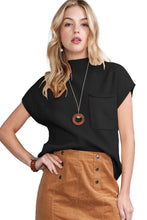 Load image into Gallery viewer, Oatmeal Patch Pocket Ribbed Knit Short Sleeve Sweater
