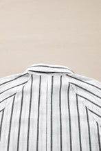 Load image into Gallery viewer, Black Stripe Chest Pocket Buttoned Oversized Shirt
