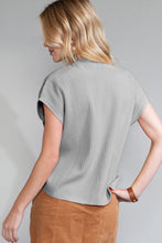 Load image into Gallery viewer, Oatmeal Patch Pocket Ribbed Knit Short Sleeve Sweater
