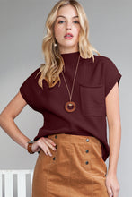 Load image into Gallery viewer, Oatmeal Patch Pocket Ribbed Knit Short Sleeve Sweater
