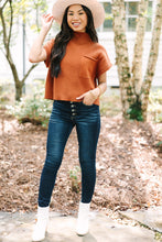 Load image into Gallery viewer, Oatmeal Patch Pocket Ribbed Knit Short Sleeve Sweater
