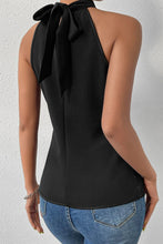 Load image into Gallery viewer, Black Keyhole Tie Back Sequin Tank Top
