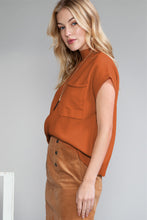 Load image into Gallery viewer, Oatmeal Patch Pocket Ribbed Knit Short Sleeve Sweater
