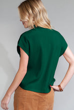 Load image into Gallery viewer, Oatmeal Patch Pocket Ribbed Knit Short Sleeve Sweater
