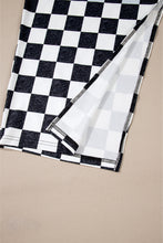 Load image into Gallery viewer, White Checkered Print Side Slit Slim Fit Midi Skirt
