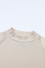 Load image into Gallery viewer, Black Basic Crew Neck Dressy Striped Mesh Long Sleeve Top

