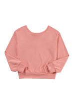 Load image into Gallery viewer, Black Bowknot Plain Round Neck Sweatshirt
