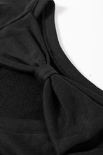 Load image into Gallery viewer, Black Bowknot Plain Round Neck Sweatshirt
