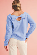 Load image into Gallery viewer, Black Bowknot Plain Round Neck Sweatshirt
