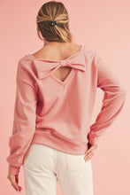 Load image into Gallery viewer, Black Bowknot Plain Round Neck Sweatshirt
