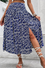 Load image into Gallery viewer, Perfee Ditsy Floral Slit High Waist Skirt
