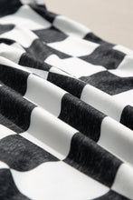 Load image into Gallery viewer, White Checkered Print Side Slit Slim Fit Midi Skirt
