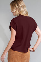 Load image into Gallery viewer, Oatmeal Patch Pocket Ribbed Knit Short Sleeve Sweater
