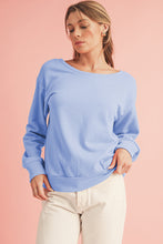 Load image into Gallery viewer, Black Bowknot Plain Round Neck Sweatshirt
