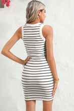 Load image into Gallery viewer, Black Stripe Ribbed Knit Tank Mini Dress
