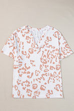 Load image into Gallery viewer, White V Neck Pocketed Leopard Plus Size Top
