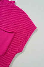 Load image into Gallery viewer, Oatmeal Patch Pocket Ribbed Knit Short Sleeve Sweater
