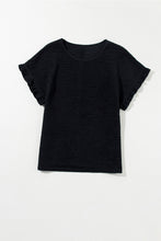 Load image into Gallery viewer, Light Pink Solid Textured Frill Cuffs Short Sleeve Blouse
