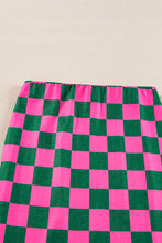 Load image into Gallery viewer, White Checkered Print Side Slit Slim Fit Midi Skirt
