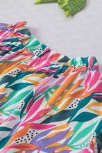 Load image into Gallery viewer, Rose Red Abstract Print Ruffled Flutter Shoulder Blouse
