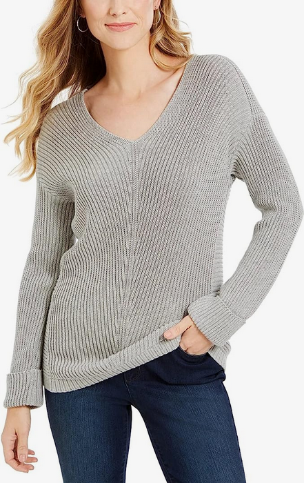 Charter Club - Solid V-Neck Cuffed Sleeve V-Neck Sweater