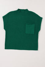 Load image into Gallery viewer, Oatmeal Patch Pocket Ribbed Knit Short Sleeve Sweater
