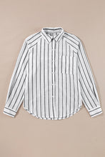Load image into Gallery viewer, Black Stripe Chest Pocket Buttoned Oversized Shirt
