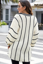 Load image into Gallery viewer, Black Contrast V Neck Loose Tunic Sweater
