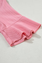 Load image into Gallery viewer, Peach Blossom Ruffled Short Sleeve V Neck Textured Blouse
