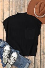 Load image into Gallery viewer, Oatmeal Patch Pocket Ribbed Knit Short Sleeve Sweater
