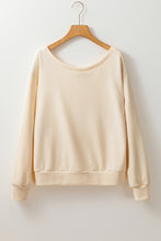 Load image into Gallery viewer, Black Bowknot Plain Round Neck Sweatshirt
