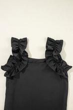 Load image into Gallery viewer, Smoke Green Plain Ruffle Trim Sleeveless Blouse
