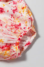 Load image into Gallery viewer, Pink Floral Print V-Neck Lantern Sleeve Blouse
