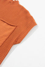 Load image into Gallery viewer, Oatmeal Patch Pocket Ribbed Knit Short Sleeve Sweater
