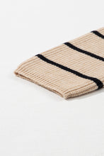 Load image into Gallery viewer, Black Stripe Side Pockets Open Front Cardigan
