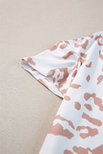 Load image into Gallery viewer, White V Neck Pocketed Leopard Plus Size Top
